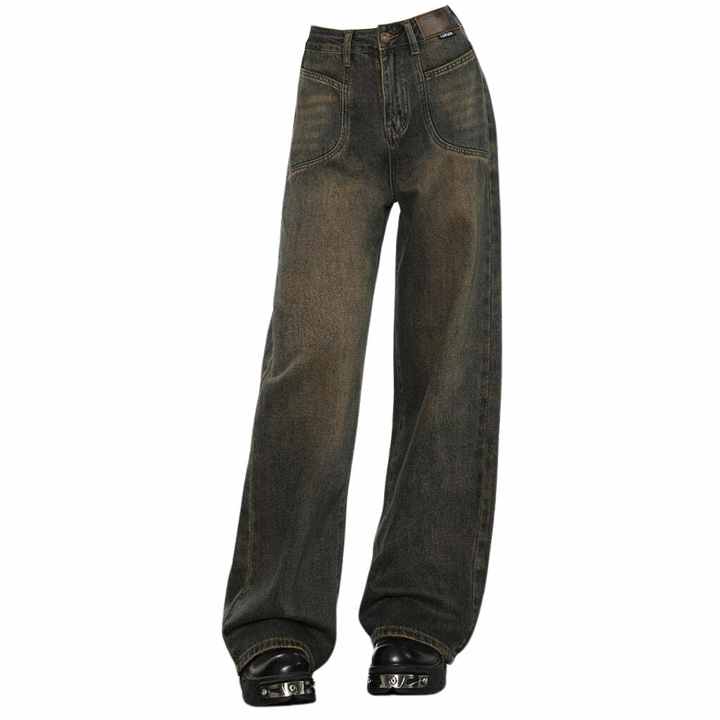 Y2K Fashion Brown Jeans: Trendy 2000s Style for Effortless Outfits