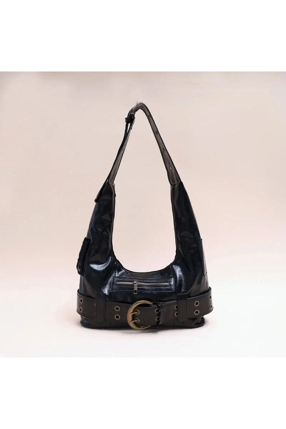 Y2K Fashion Buckle Up Punk Shoulder Bag - Trendy 2000s Style Accessory