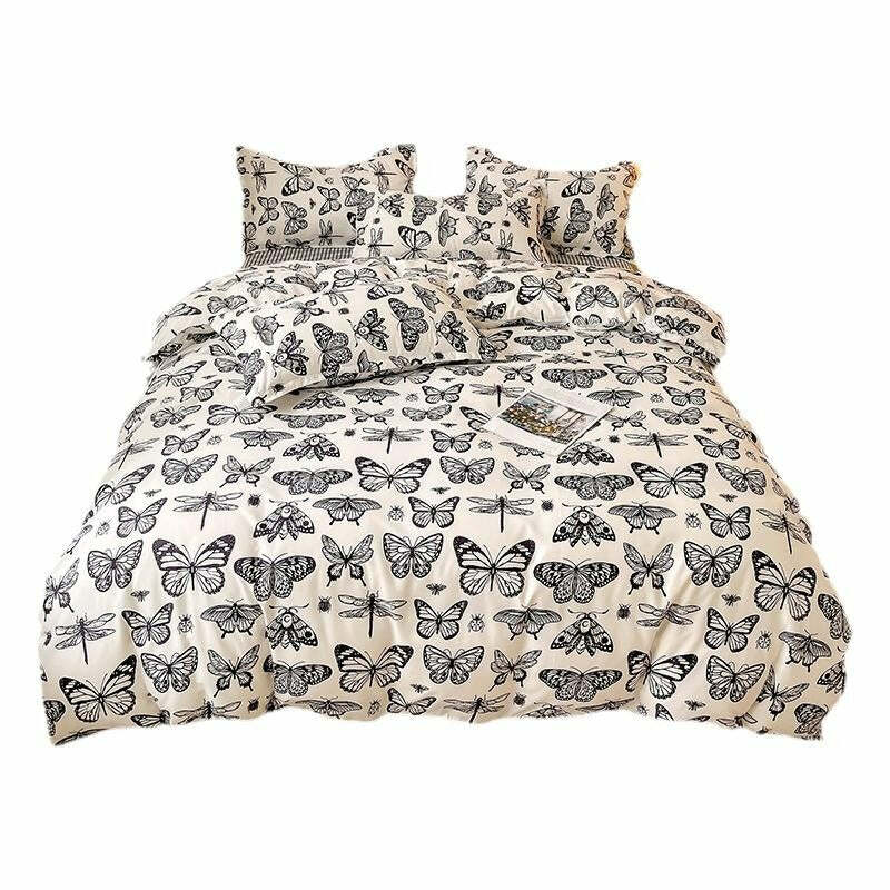 Y2K Fashion Butterfly Aesthetic Bedding Set - 2000s Style Home Decor