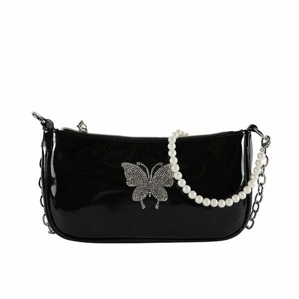 Y2K Fashion Butterfly Baguette Bag - Trendy 2000s Style Accessory