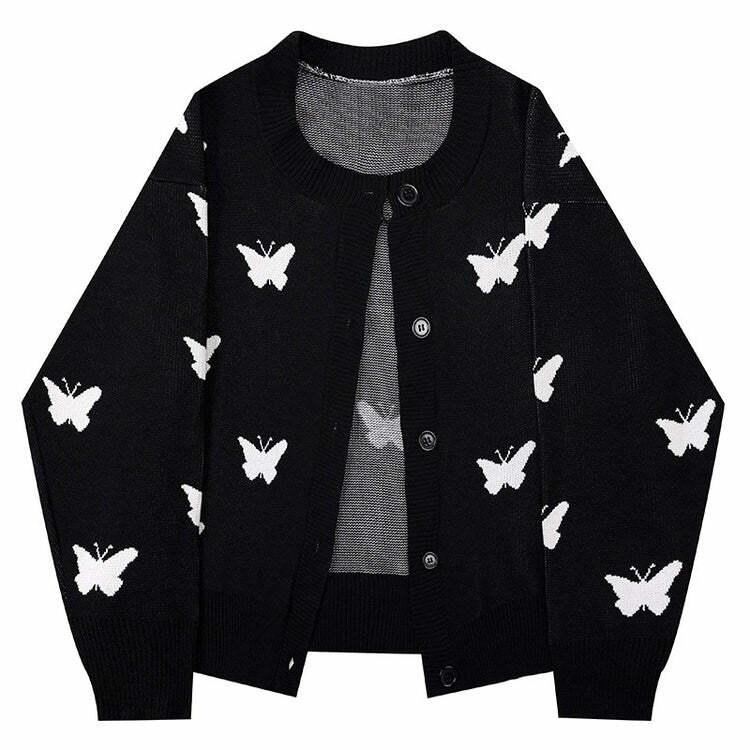 Y2K Fashion Butterfly Cardigan: Trendy 2000s Style for Effortless Looks