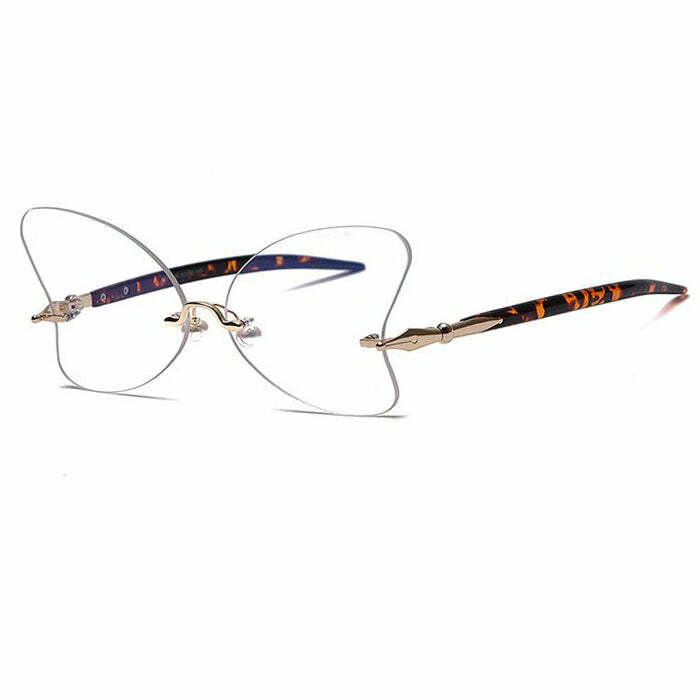 Y2K Fashion Butterfly Wings Glasses - Trendy 2000s Aesthetic Accessory