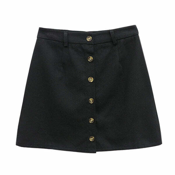 Y2K Fashion Button Front Skirt - Trendy 2000s Style for Modern Looks