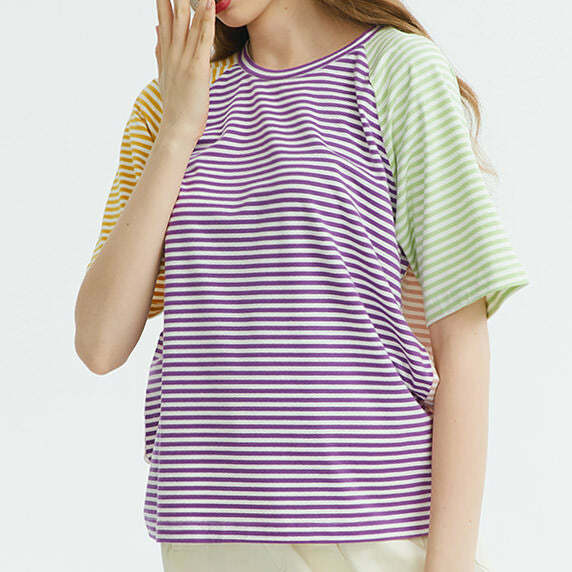 Y2K Fashion Candy Stripes Tee - Retro 2000s Style Top for Trendy Looks