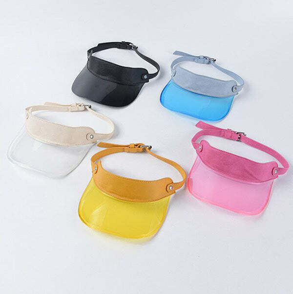 Y2K Fashion Clear Visor: Trendy 2000s Style Accessory for Your Outfits