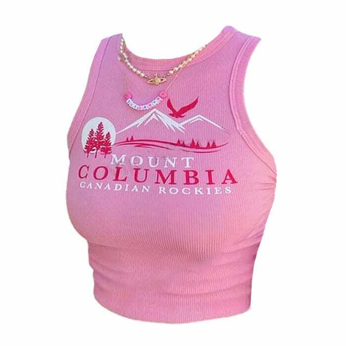 Y2K Fashion Columbia Tank Top: Trendy 2000s Style for Effortless Looks