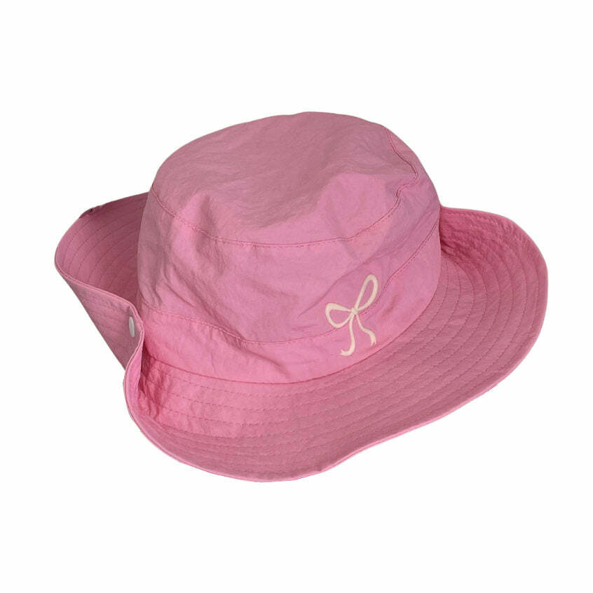 Y2K Fashion Coquette Aesthetic Bow Fisherman Hat for Trendy Looks