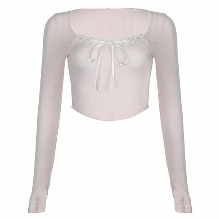 Y2K Fashion Coquette Baby Bow Pink Top - Trendy 2000s Style Outfit