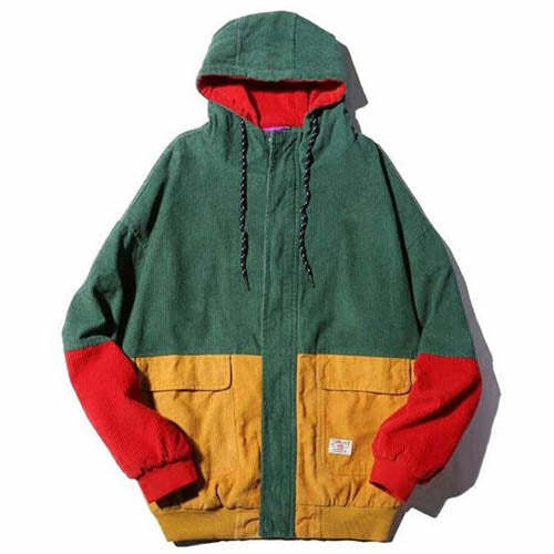 Y2K Fashion Corduroy Hooded Jacket - Retro 2000s Style Outerwear