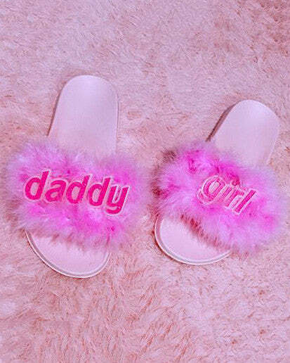 Y2K Fashion Daddy Girl Fur Sandals - Trendy 2000s Style Footwear