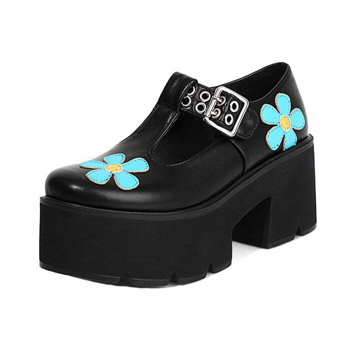 Y2K Fashion Daisy Platform Sandals - Trendy 2000s Style Footwear