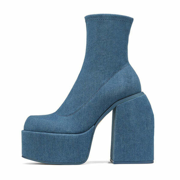 Y2K Fashion Denim Chunky Boots: Iconic 2000s Style Footwear