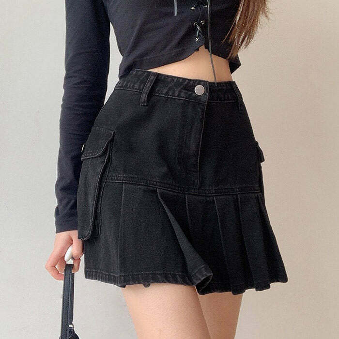 Y2K Fashion Denim Skirt: Embrace 2000s Style with Trendy Y2K Aesthetic