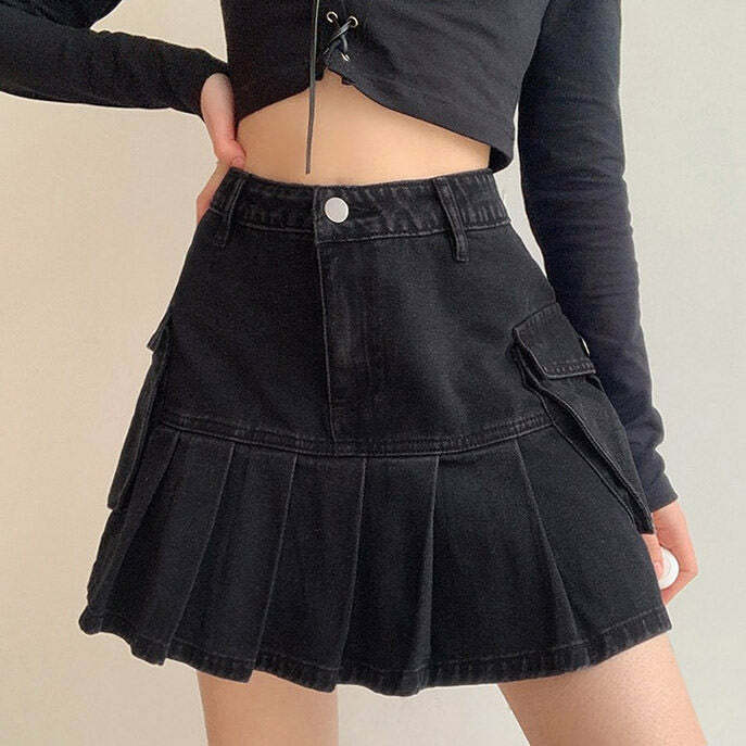 Y2K Fashion Denim Skirt: Embrace 2000s Style with Trendy Y2K Aesthetic