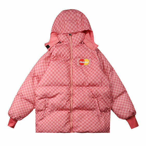 Y2K Fashion Disaster Padded Coat: Trendy 2000s Style Outerwear