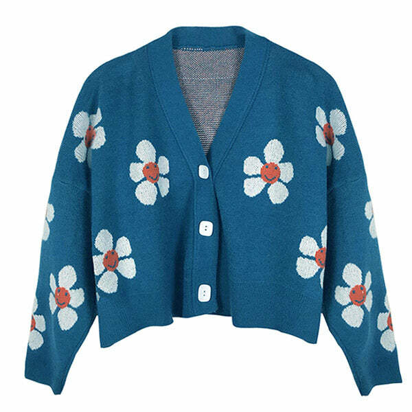 Y2K Fashion Dreams of Daisies Cardigan - Trendy 2000s Style Layering