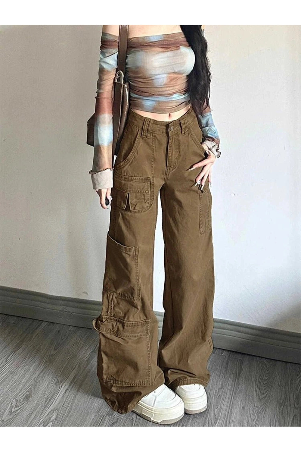 Y2K Fashion Earthy Cargo Utility Pants - Trendy 2000s Style Essentials