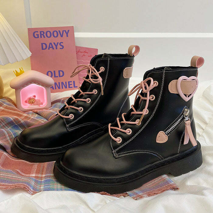 Y2K Fashion Emo Aesthetic Boots - Trendy 2000s Style Footwear