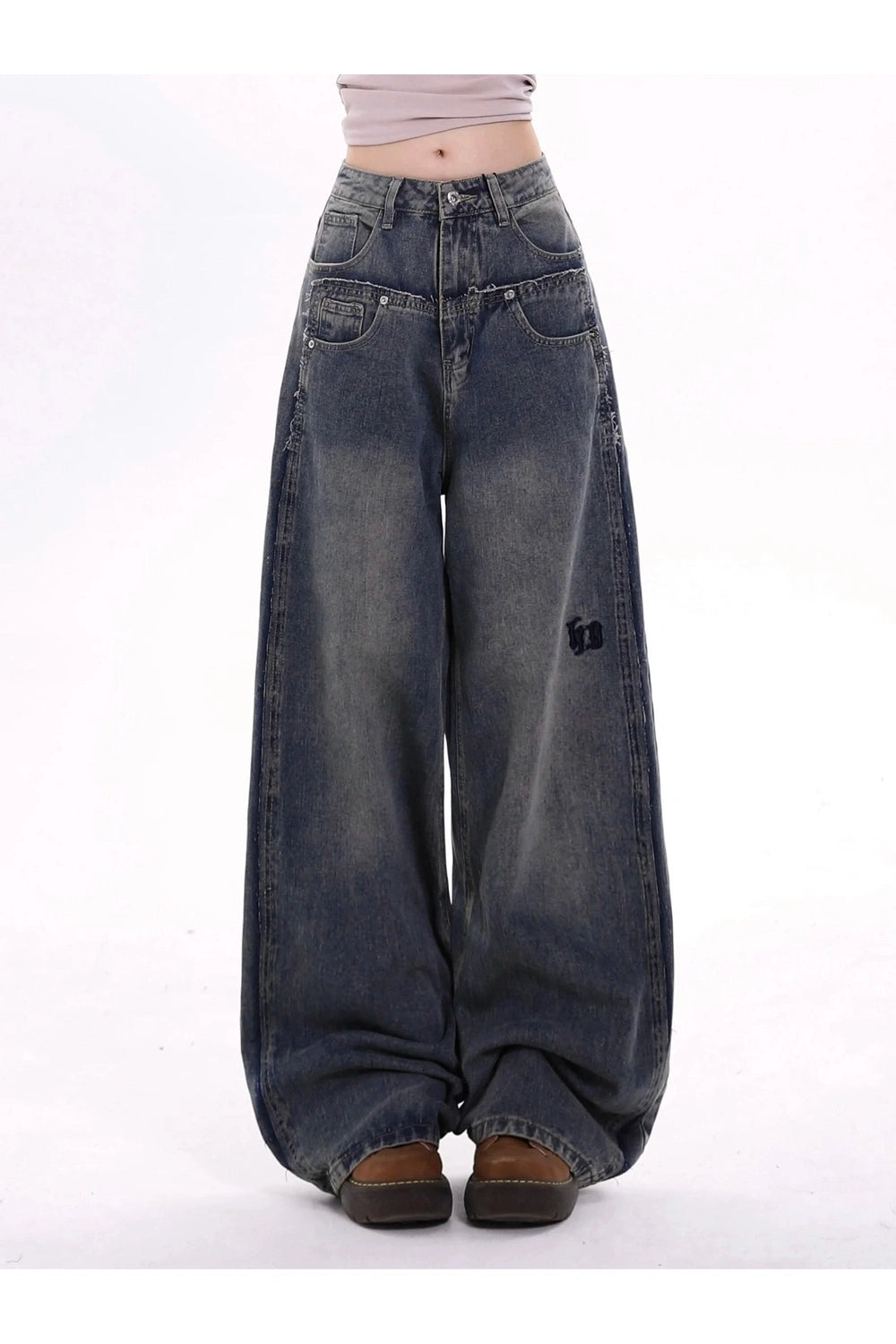 Y2K Fashion Extreme Wide-Leg Baggy Jeans - 2000s Style Statement