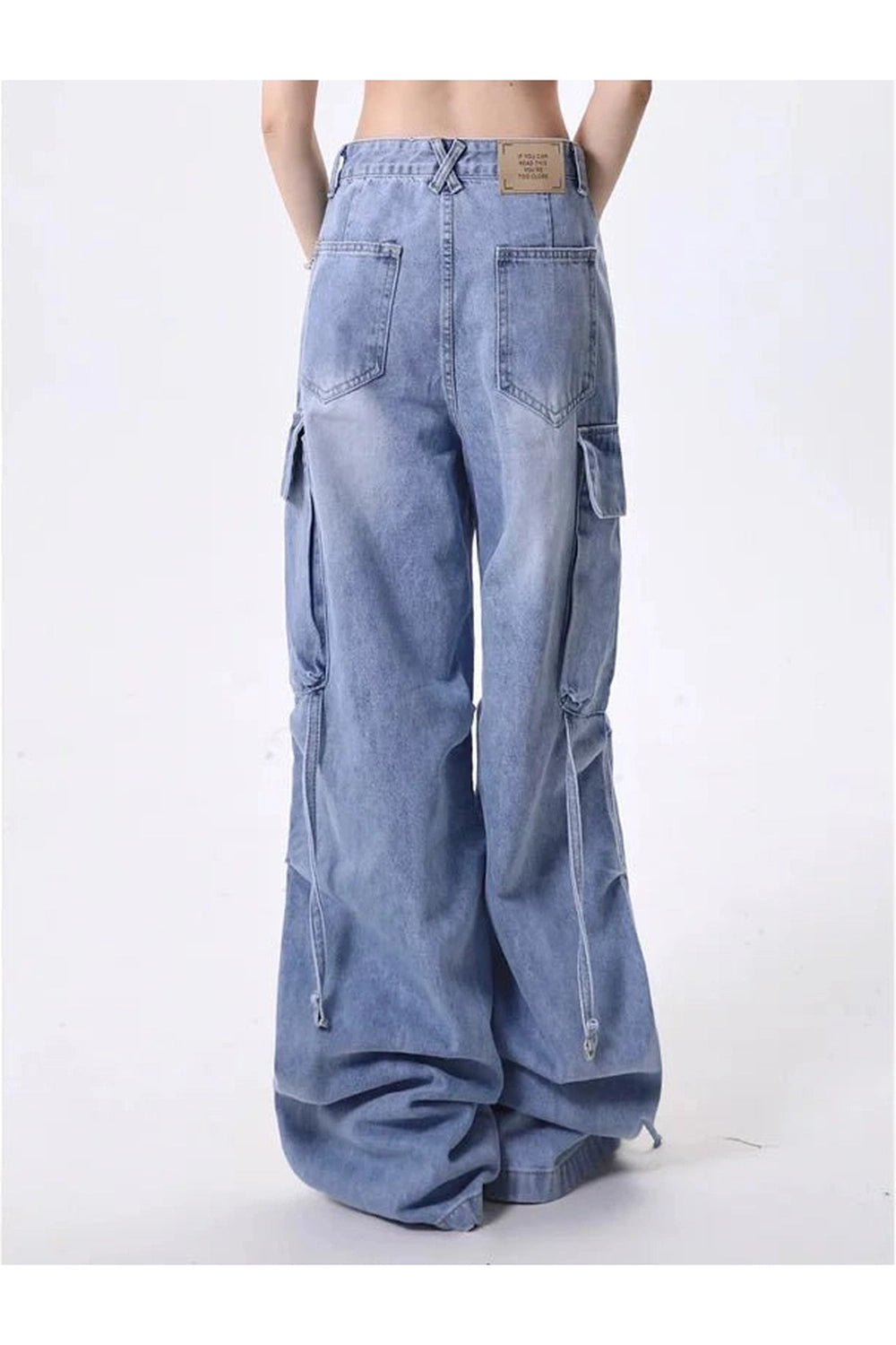 Y2K Fashion Extreme Wide-Leg Cargo Jeans - 2000s Style Statement