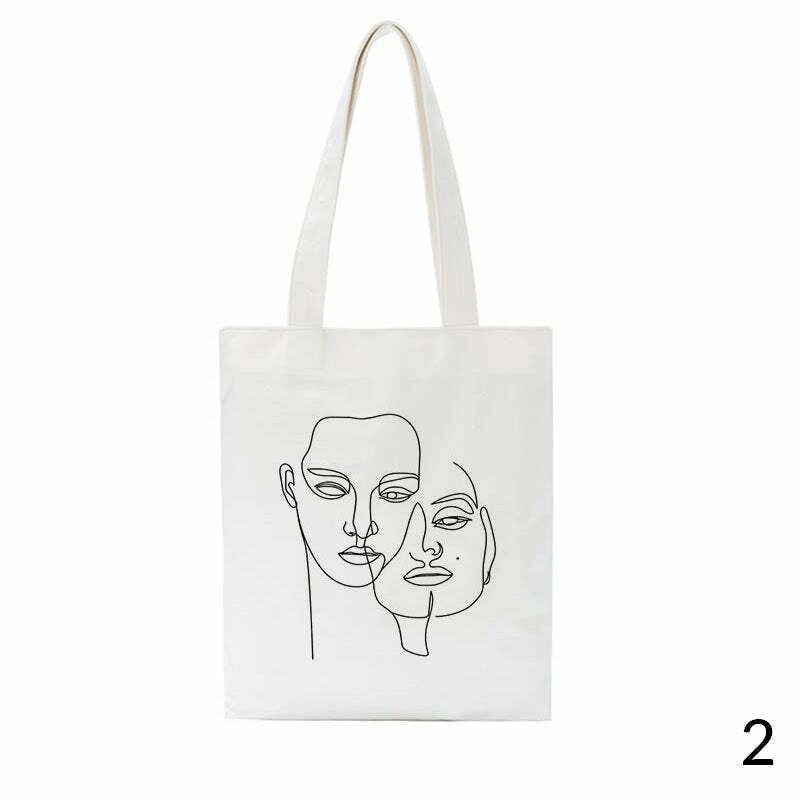 Y2K Fashion Face Outline Shoulder Bag - Trendy 2000s Style Accessory