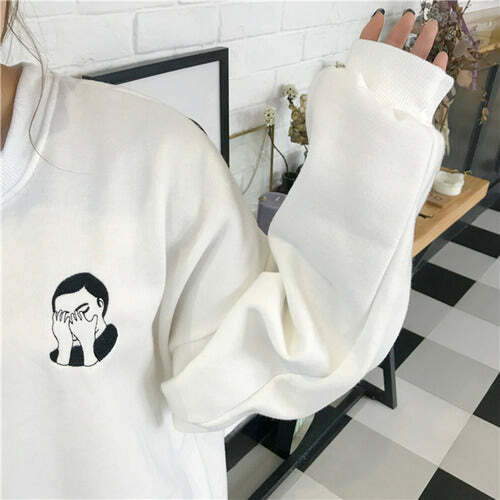 Y2K Fashion Facepalm Sweatshirt - Trendy 2000s Style for Women