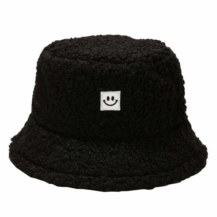 Y2K Fashion Fake Smile Bucket Hat - Trendy 2000s Style Accessory