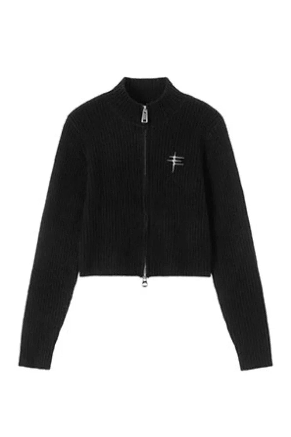 Y2K Fashion Fall Ribbed Zip-Up Turtleneck Sweater - 2000s Style Essential