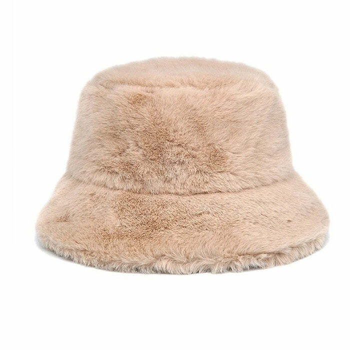 Y2K Fashion Fluffy Bucket Hat - Trendy 2000s Style Accessory