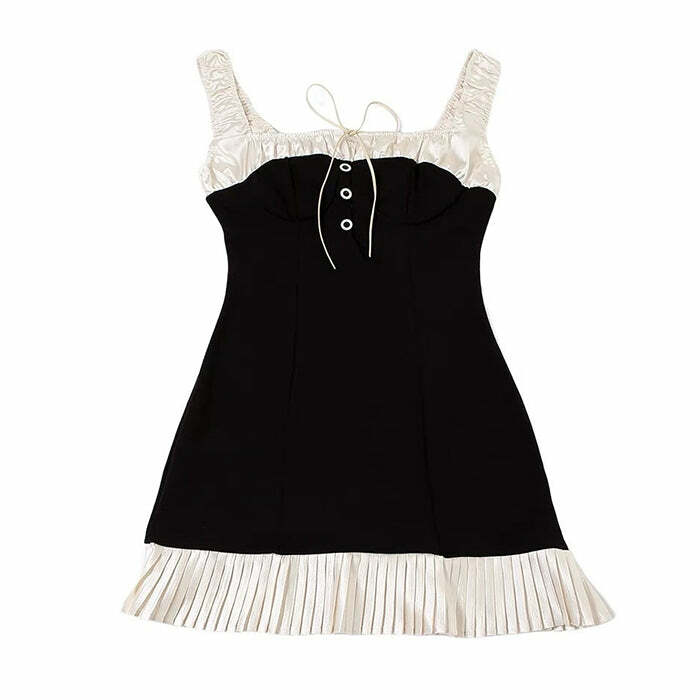 Y2K Fashion French Maid Mini Dress - 2000s Style Aesthetic Outfit