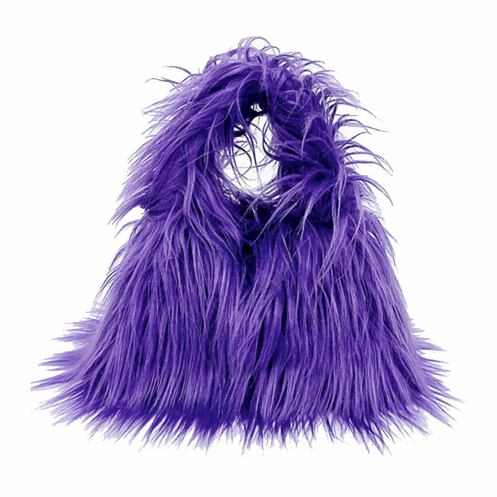 Y2K Fashion Fuzzy Mini Bag - Trendy 2000s Aesthetic Accessory