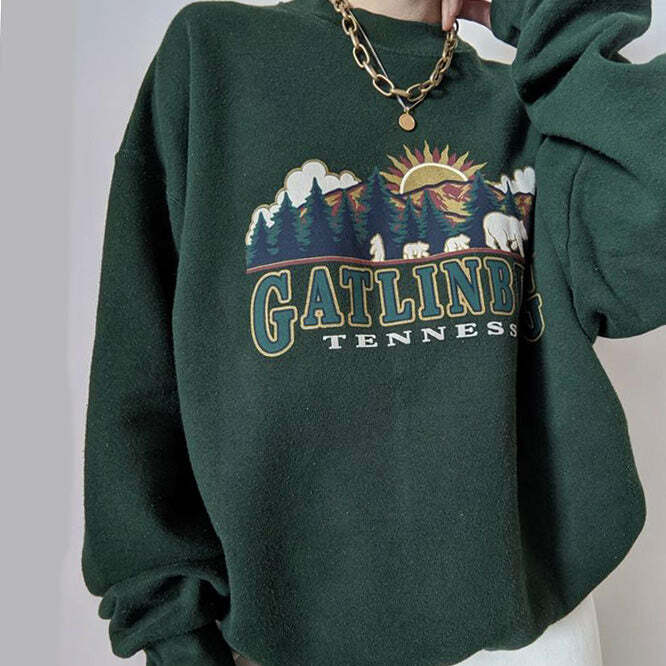 Y2K Fashion Gatlinburg Tennessee Sweatshirt - 2000s Style Aesthetic