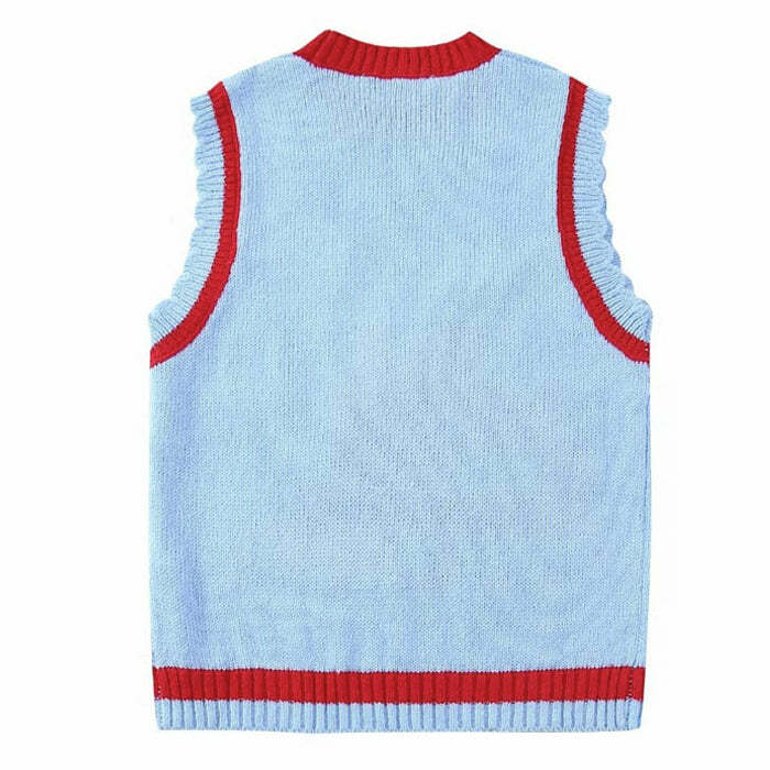 Y2K Fashion Grandma's House Knit Vest - Retro 2000s Style Essential