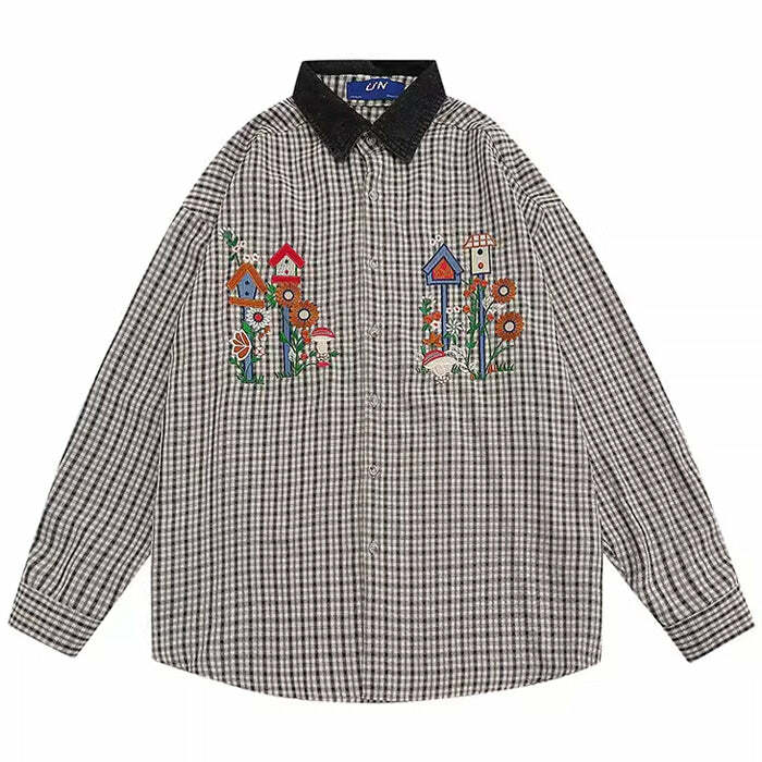 Y2K Fashion Grandma's House Long Sleeve Shirt - 2000s Style Essential