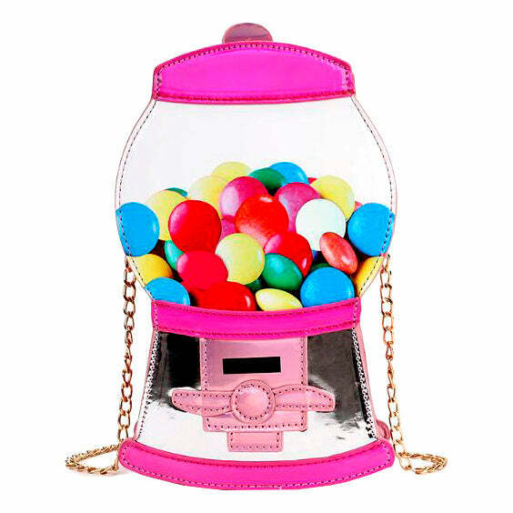 Y2K Fashion Gumball Machine Mini Handbag - Retro 2000s Style Accessory