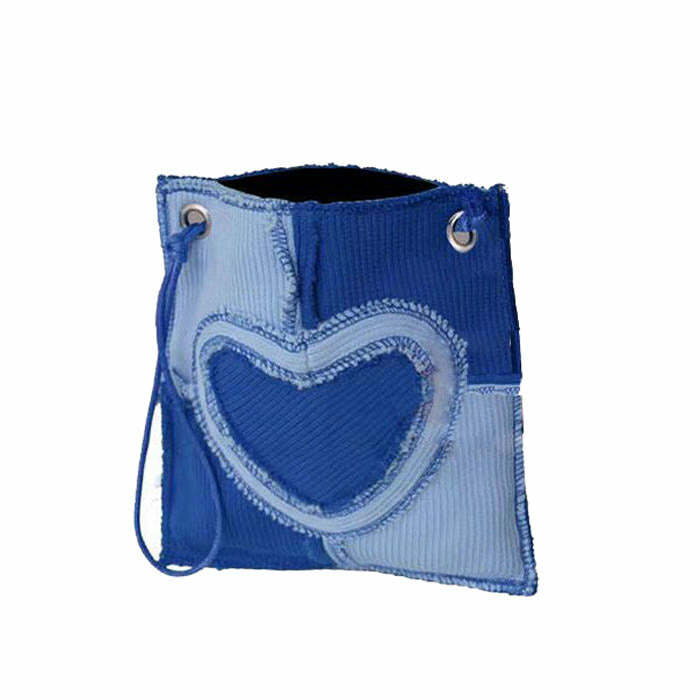 Y2K Fashion Heart Patchwork Purse - Trendy 2000s Style Accessory