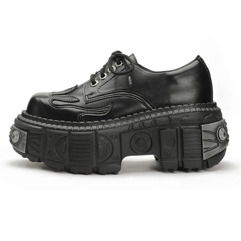 Y2K Fashion Hellbound Platform Derby Shoes - 2000s Style Statement