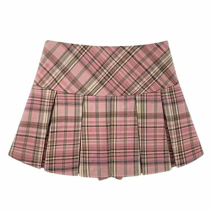 Y2K Fashion High School Crush Pleated Skirt - 2000s Style Essential