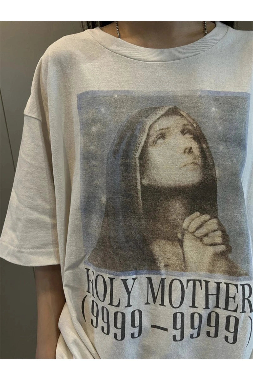 Y2K Fashion Holy Mother Graphic T-Shirt - Trendy 2000s Style Tee