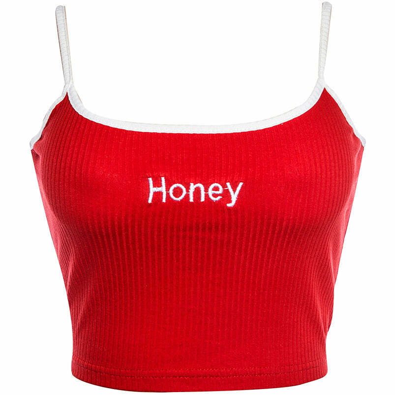 Y2K Fashion Honey Strappy Bralette - Trendy 2000s Style Top