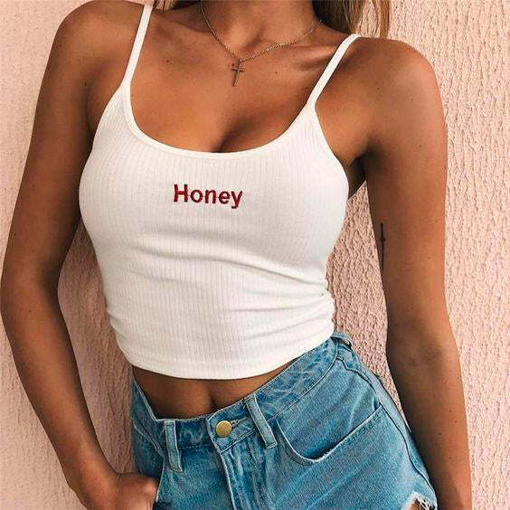 Y2K Fashion Honey Strappy Bralette - Trendy 2000s Style Top