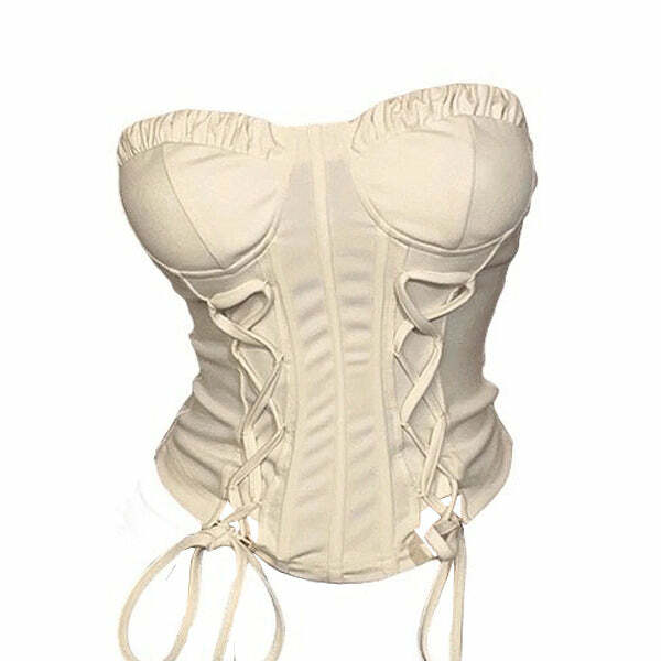 Y2K Fashion Lace-Up Corset Top - Trendy 2000s Style for Modern Looks