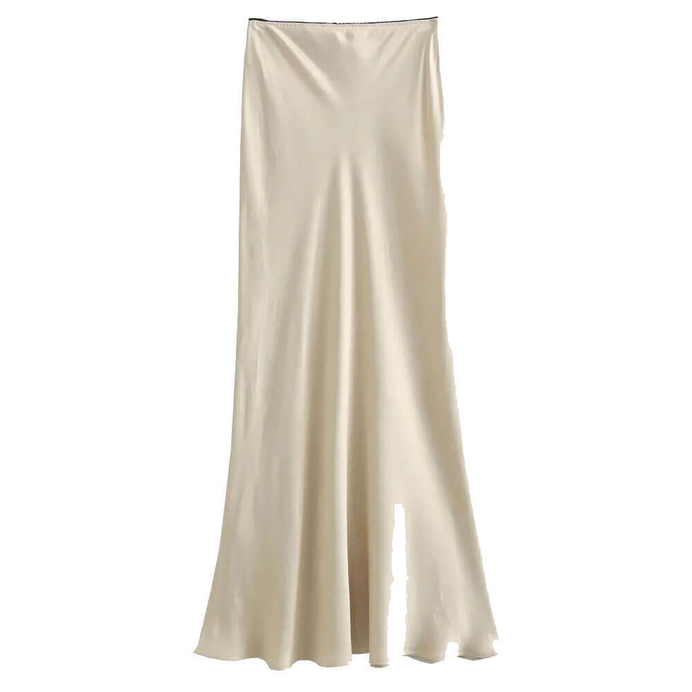 Y2K Fashion Low Waist Satin Maxi Skirt - 2000s Style Essential