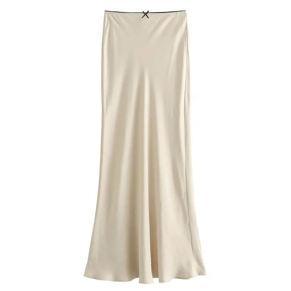 Y2K Fashion Low Waist Satin Maxi Skirt - 2000s Style Essential