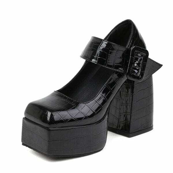 Y2K Fashion Mary Jane Platform Heels - Retro 2000s Style Footwear