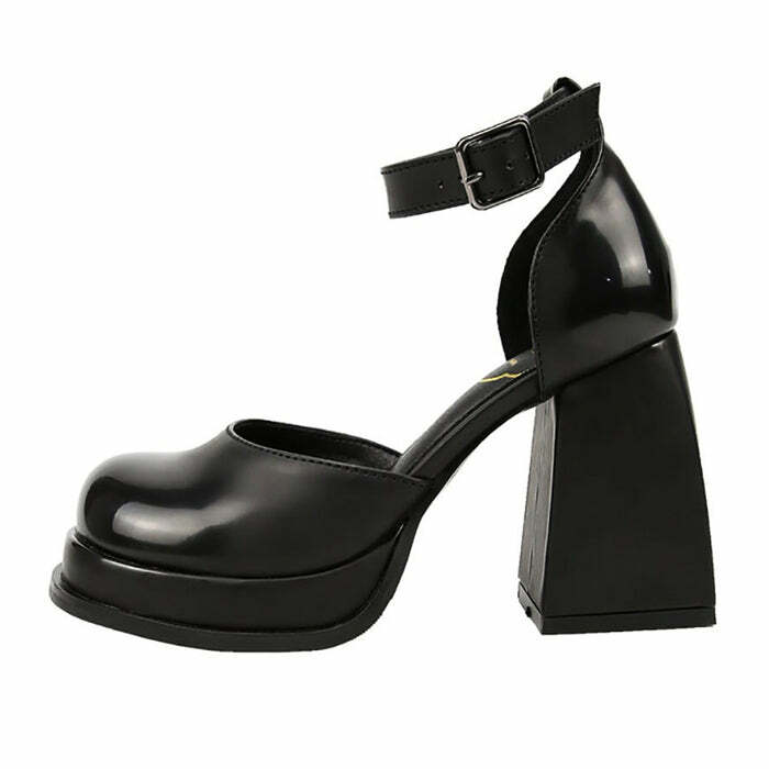 Y2K Fashion Mary Jane Platform Heels - Retro 2000s Style Footwear