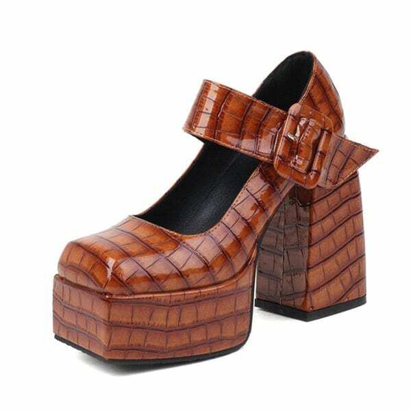 Y2K Fashion Mary Jane Platform Heels - Retro 2000s Style Footwear