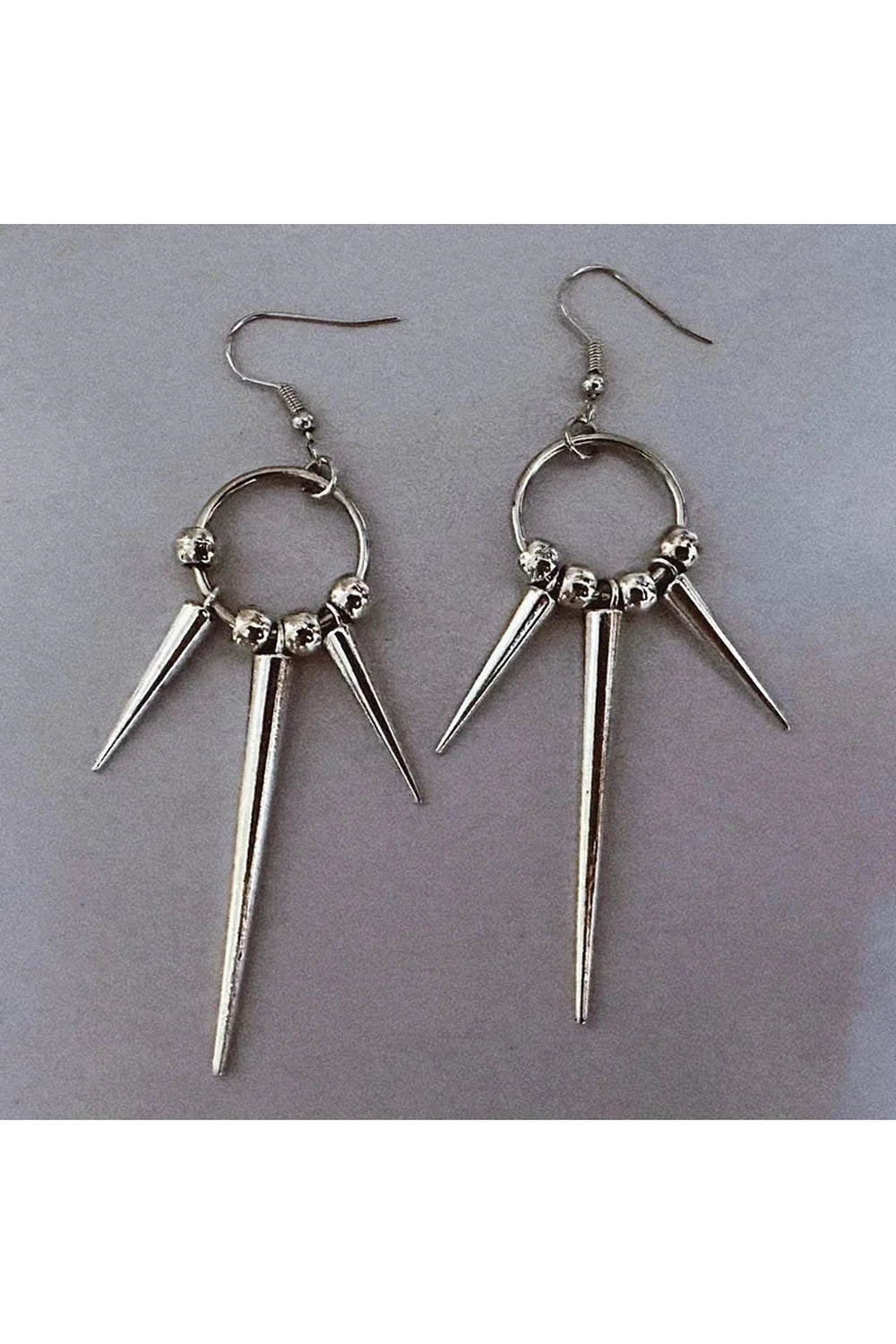 Y2K Fashion Metallic Spike Drop Earrings - Trendy 2000s Style Accessory