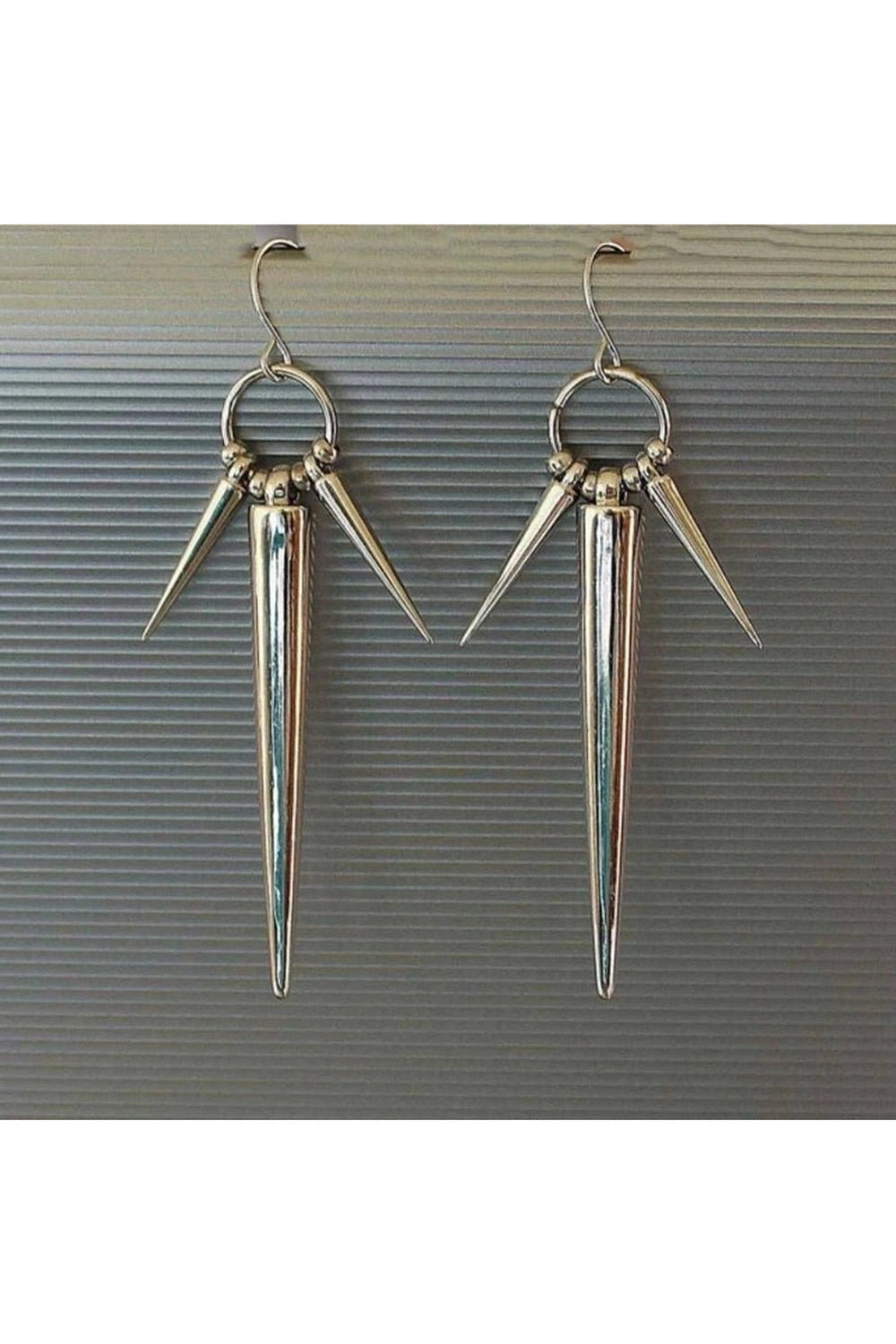 Y2K Fashion Metallic Spike Drop Earrings - Trendy 2000s Style Accessory