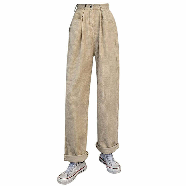 Y2K Fashion Minimalist Cord Pants: Trendy 2000s Style for Effortless Looks